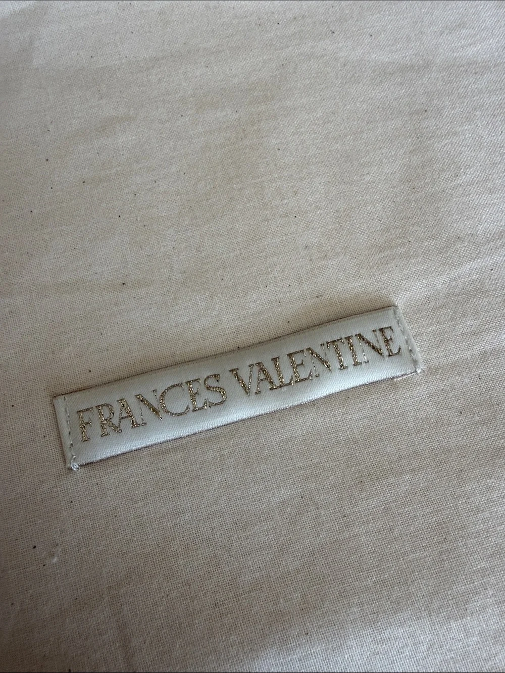 Frances Valentine Cream Canvas Drawstring Dust Bag